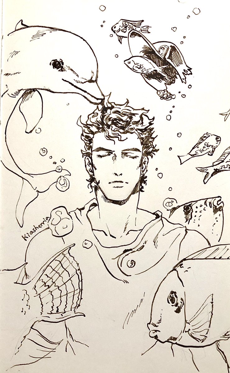 #inktober2020 #inktober #jjba
Have you ever sleep so deep that you feel like you're at the bottom of the ocean? 
Inktober: Fish ? 