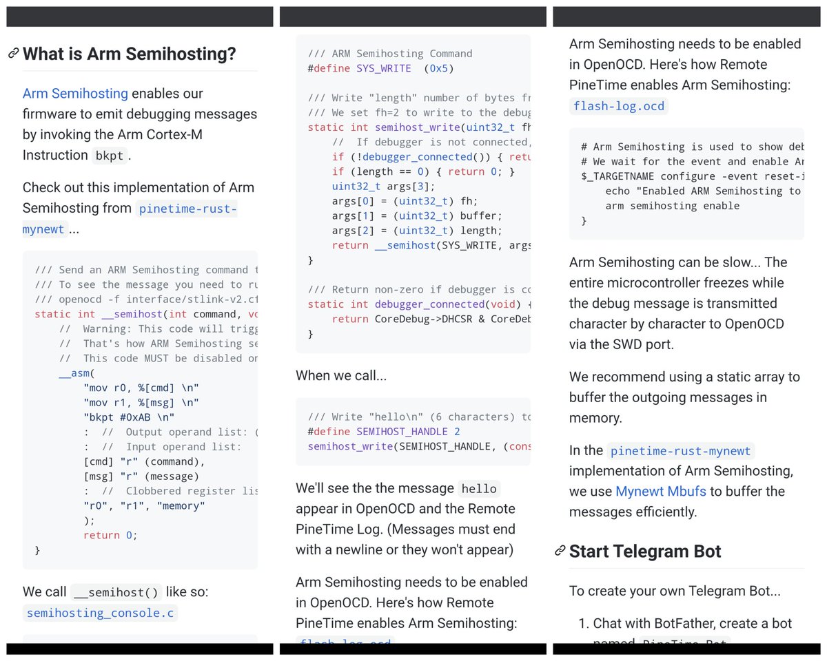 MisterTechBlog's tweet image. What&apos;s Arm #Semihosting... And how we log Debug Messages on Remote #PineTime @ThePine64

github.com/lupyuen/remote…