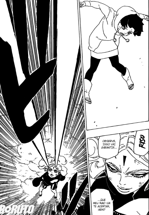 + proteção de Konoha, ou quando Delta notou que a defesa de Naruto era demais para ser quebrada por ela e atacou Himawari, esperando que ele tentasse defendê-la e acabasse sendo atingido por seu jutsu mortal. Para Sasuke, naquele momento, a melhor solução era que ela estivesse+