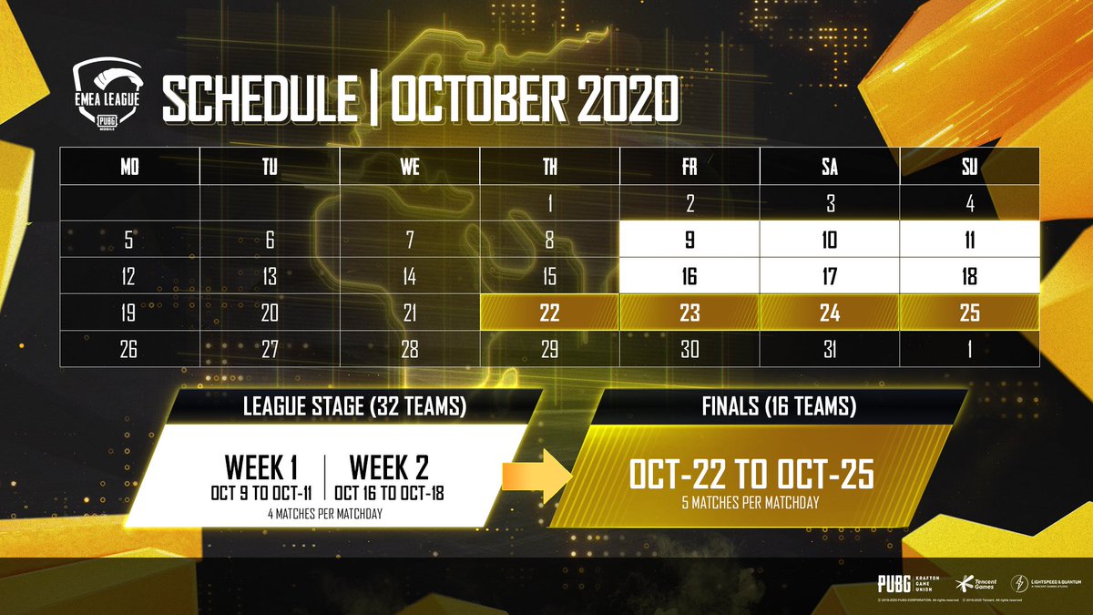 Pubg Mobile Esports The Battle Is On Here Is The Live Schedule For The Pubg Mobile Emea League The First Of It S Kind In Europe Middle East And