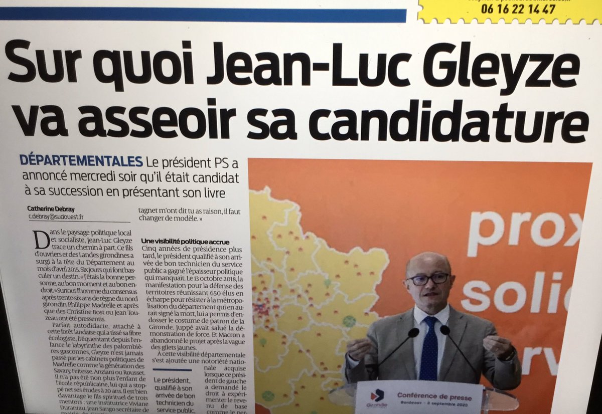 Un livre qui décrit un beau parcours, plus qu’il n’assoit une candidature. JL Gleyze  a réalisé ds son territoire un EHPAD de gde qualité et tant d’autres chose.. Une seule écharde ds notre amitié : il n’est pas sur Twitter...