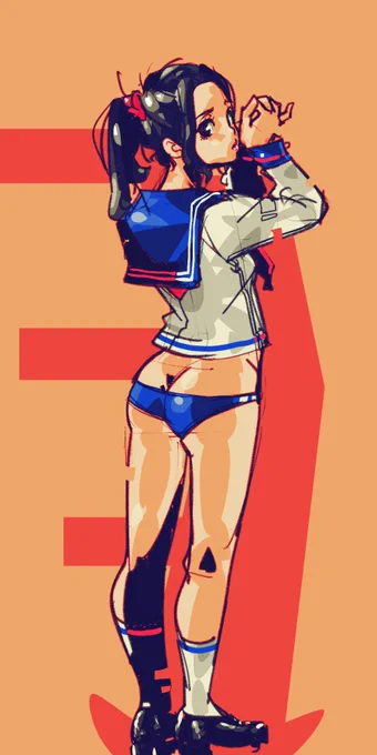 女の人です。
青系と赤系の色が好きですね?✨ 