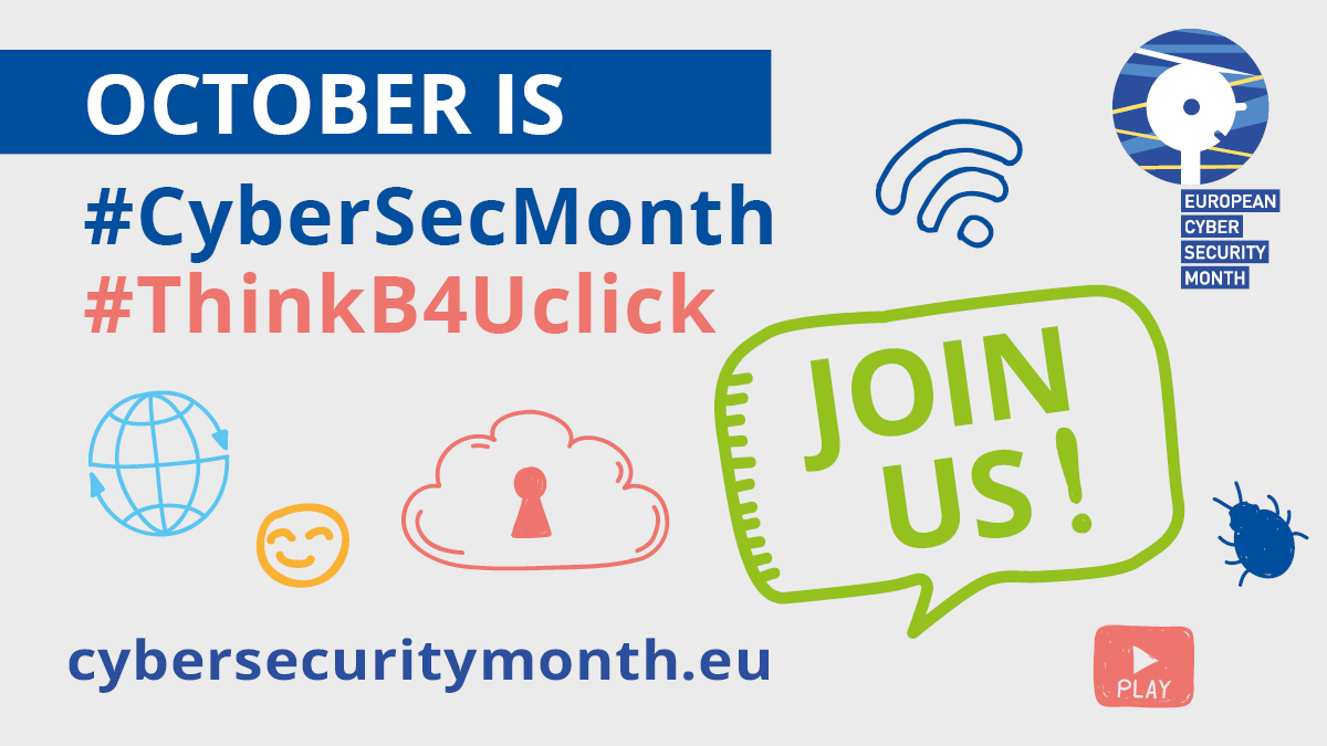Just started: This year the EU inter-institutional kick-off event for #CyberSecMonth takes place online!

Topic: Combatting cyber scams in the light of #COVID19! 

Watch live: bit.ly/3imHsWV #ThinkB4UClick