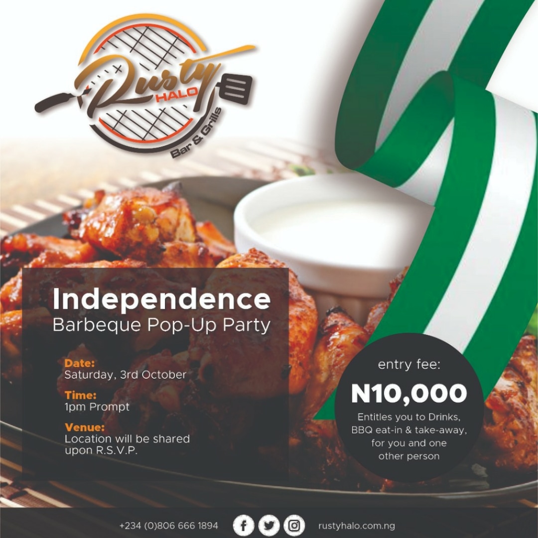 iamejike's tweet photo. It's almost here!
Just one more sleep until the next #RustyHalo Pop-Up Barbecue Party. DM to RSVP.
Come for that family friendly, finger licking barbecue party that will leave lasting memories.
What are you waiting for? https://t.co/LCRrp3cHBB