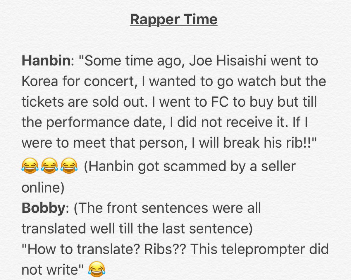 Hanbin & Bobby as the translator of each other