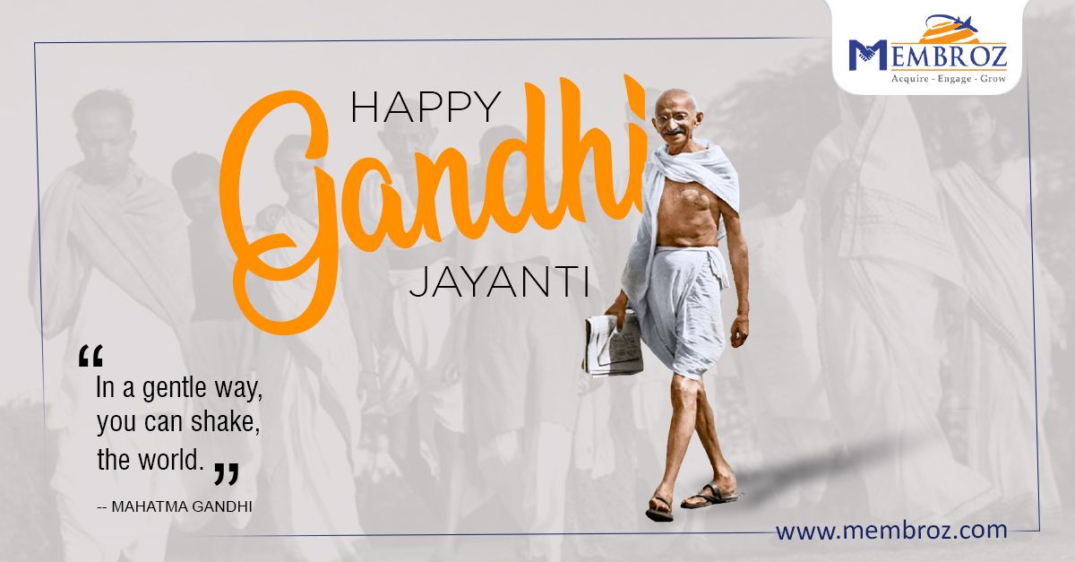 MembrozSoftware's tweet photo. In a gentle way, you can shake the world. - Mahatma Gandhi
 
#GandhiJayanti #MahatmaGandhi #GandhiJayanti2020 #Gandhiji #Membroz #saas #BusinessSoftware #ManagementSoftware #MembershipSoftware #gym #club #timeshare #salon #spa #yoga #school https://t.co/diVPHx669w