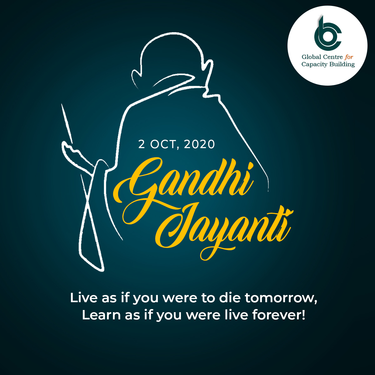 gcforcb's tweet photo. Happy Gandhi Jayanti..!
#HappyGandhiJayanti #Gandhijayanti #PublicHealth #Organisation #certificateprogram #virtuallearning #elearning #GCFORCB https://t.co/n74jYevRLo