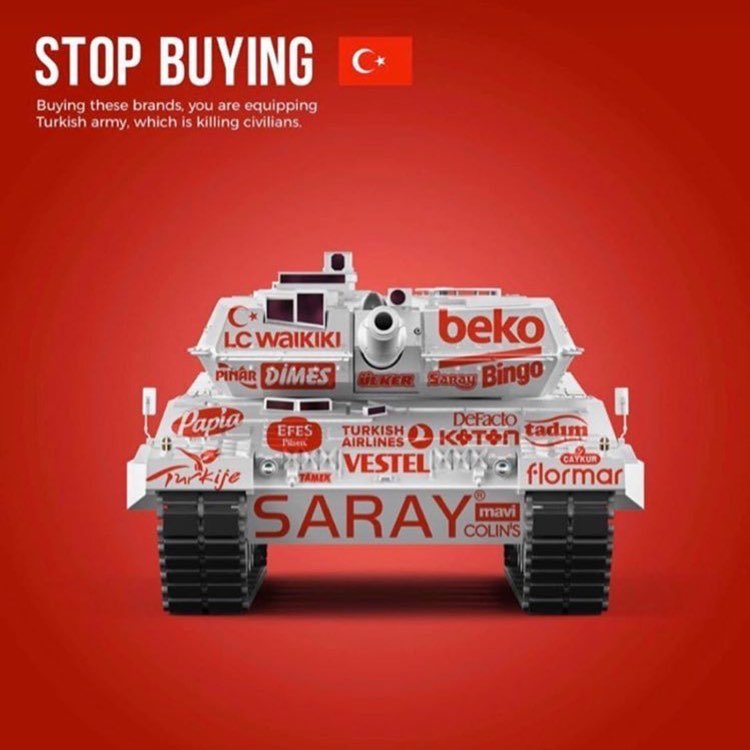 slmhktn's tweet photo. Ermeniler sosyal ağlarda Türk Mallarını boykot çağrısı yapıyorlar.

Bir ülkenin boykot edilebilecek markalarının olması ne güzel. Sayılarının daha da artması temennisi ile.

O halde bizlere de düşen vazife bir ürün alırken mutlaka nerede üretildiğine bakmak olsun. https://t.co/JyJlr9uRFV