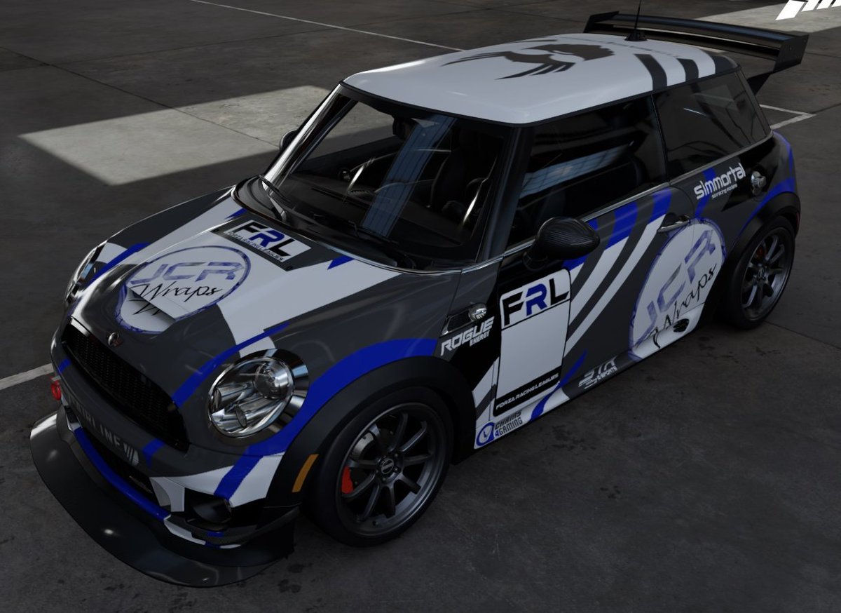 The <a href="/STR_Media/">SereneTrinityRacing</a> Mini's are ready for the Mini Challange on <a href="/forzaracingFRL/">Forza Racing Leagues</a> 
#rogueenergy #fairline #jcrwraps #thebeardstruggle #minichallenge #minicooper #cupcar #cupracing #racing #racecar