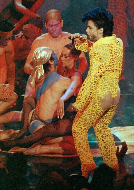 In fact, Prince's outfit *might* be the most famous ensemble ever donned on that VMA stage. |  #GettOff  #Princerversaries