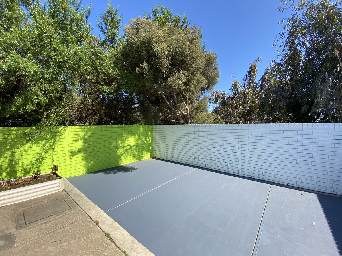 ProjReimaginate's tweet image. The Hideaway space is coming together. A neglected nook beside the entrance to our butterfly garden was in need of a makeover. Murals, plants and seating still to come! 

#ProjReimaginate