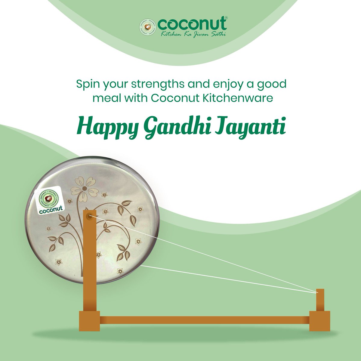 MyCoconutWorld1's tweet photo. Pleasure of simple life and high thinking is what he propogated as the truth behind joyful living. Coconut kitchenware stands for that very joy that comes from sharing meals with loved ones.  #HappyGandhiJayanti #GandhiJayanti https://t.co/xdX096TP66