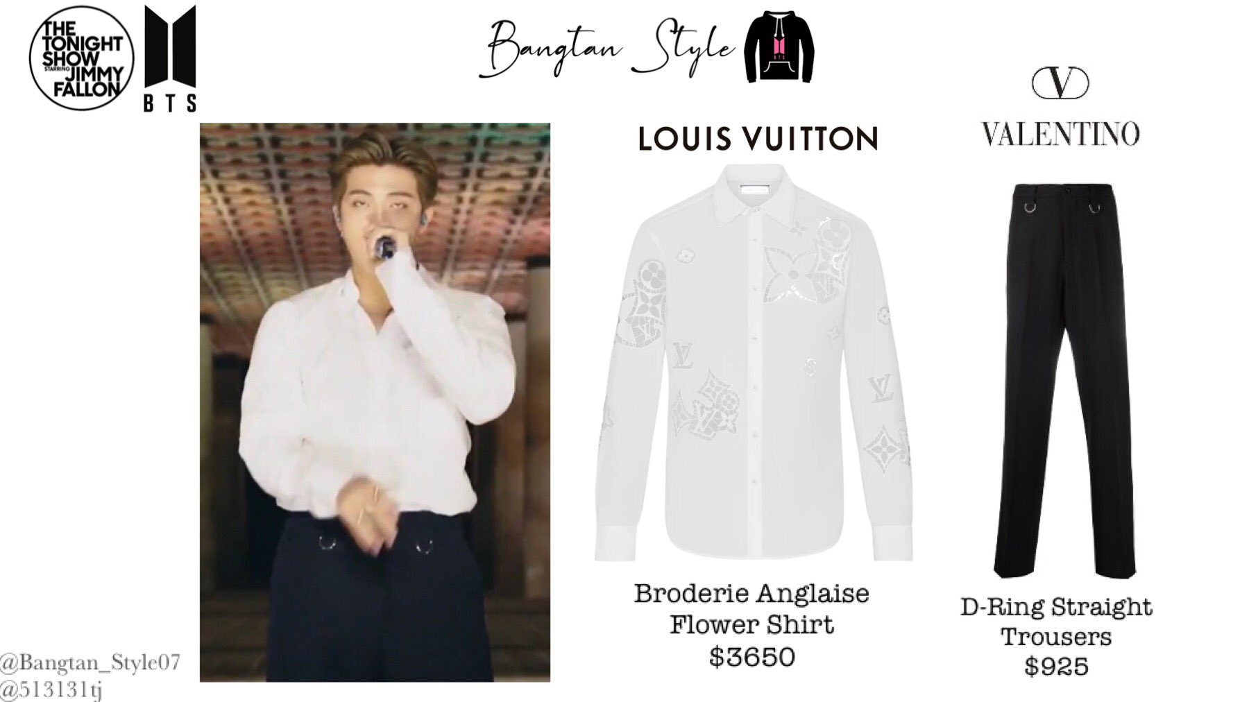 Bangtan Style⁷ (slow) on X: Twitter Post 210912 Namjoon wears Fear of God  Seventh Collection FG T shirt ($250) & Louis Vuitton Steamer XS ($2430).  #RM #BTS @BTS_twt  / X