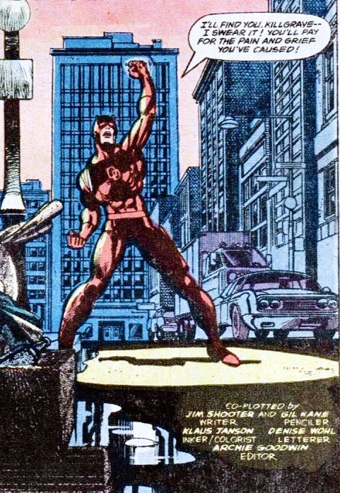 With the heartbroken Foggy seeking vengeance on Maxwell Glenn and Matt (as Daredevil) discovering his innocence.In Daredevil #148, by Jim Shooter and Gil Kane, Matt asks Foggy to defend Maxwell Glenn.
