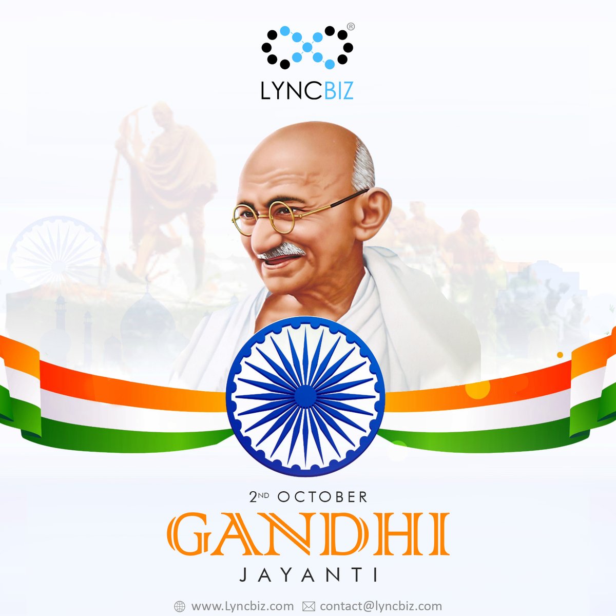 Lyncbiz's tweet photo. Let's salute the Father of the Nation! The great soul who contributed to country's freedom. Happy Gandhi Jayanti 
#gandhijayanthi2020 #MahatmaGandhi #peace #Lyncbiz https://t.co/Qg4HwSXbS3