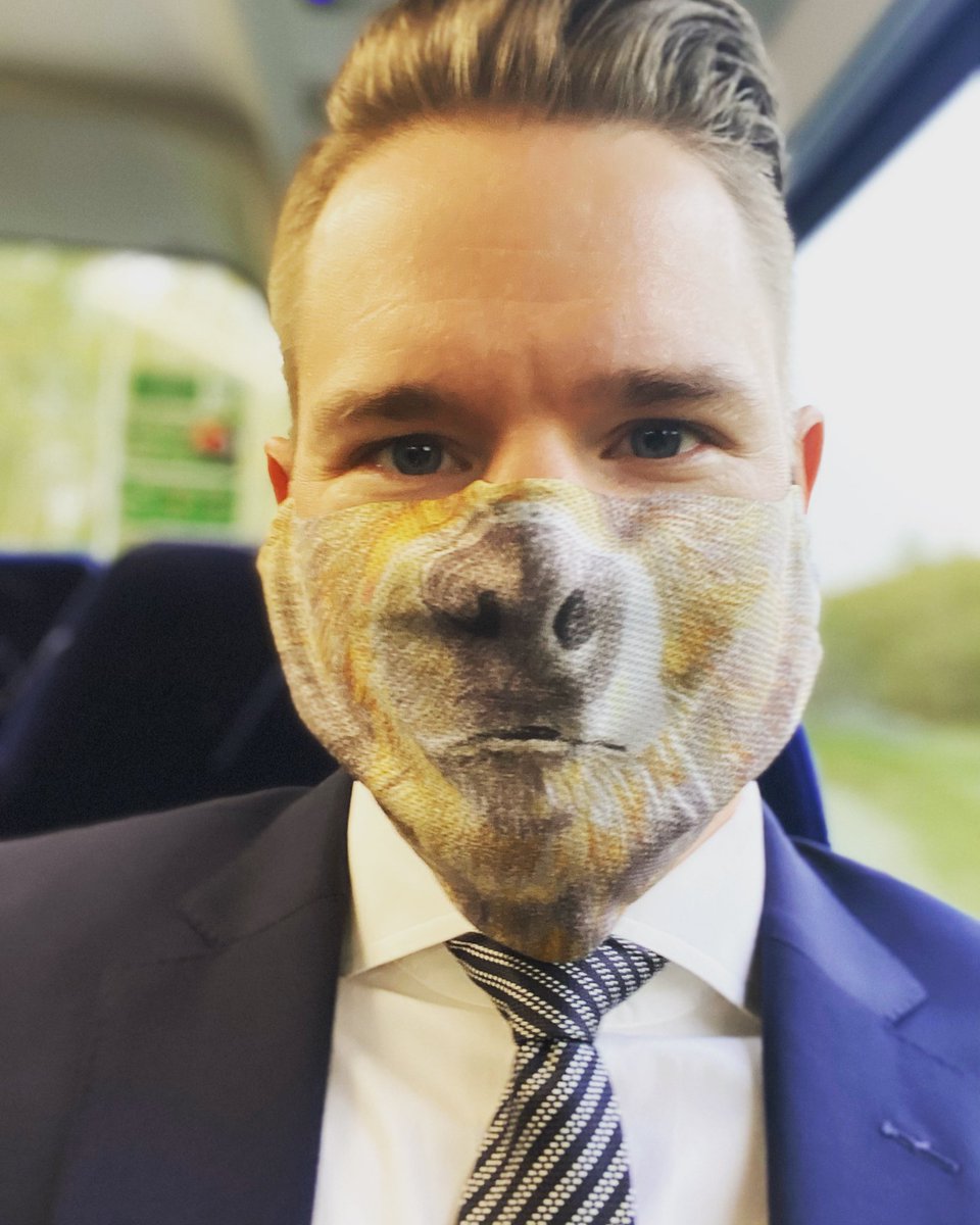 Heading to work wearing the bear instead of the regular black mask as it is (casual) Friday. #wearamask #covid_19 #maskmary