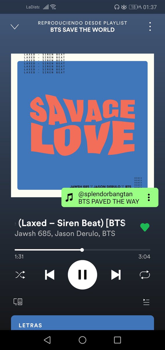 rebgojo's tweet photo. A las cuentas que están haciendo playlist
Mil gracias amis 💜💜💜
#SavageLoveRemix #BTSxSavageLove #DynamiteReset #DynamiteNewSingle #DynamiteNEW @BTS_twt https://t.co/rMVGMepW5T