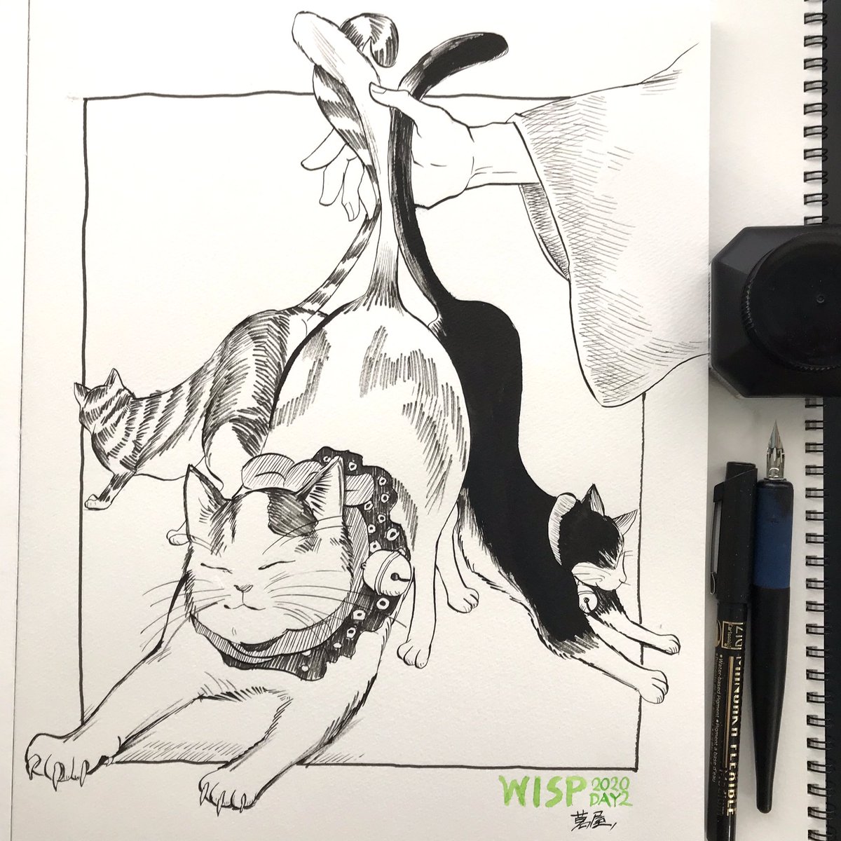 DAY2【WISP】 
インクドーバー2日目「細い束」
 #inktober  #inktober2020 