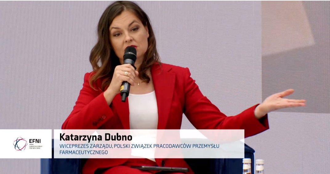 Konfederacja Lewiatan (@konf_lewiatan) on Twitter photo #EFNI2020
- Bezpieczeństwo lekowe stało się jeszcze ważniejsze. 🇵🇱może stać się centrum produkcji leków dla całej 🇪🇺, ale będziemy musieli konkurować z Azją. Potrzebna jest spójna polityka rządu wobec tej branży -
<a href="/KDubno/">Katarzyna Dubno</a>, Polski Związek Pracodawców Przemysłu
Farmaceutycznego. #EFNI2020
- Bezpieczeństwo lekowe stało się jeszcze ważniejsze. 🇵🇱może stać się centrum produkcji leków dla całej 🇪🇺, ale będziemy musieli konkurować z Azją. Potrzebna jest spójna polityka rządu wobec tej branży -
<a href="/KDubno/">Katarzyna Dubno</a>, Polski Związek Pracodawców Przemysłu
Farmaceutycznego.