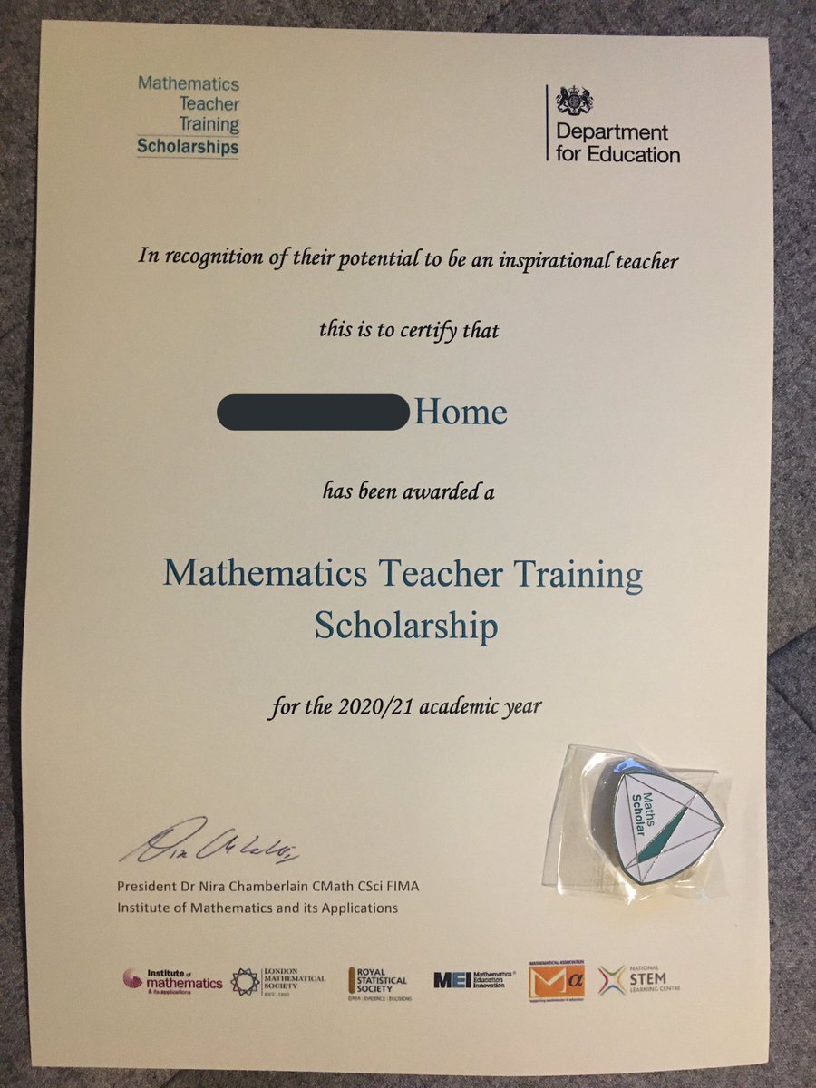 misshomemaths's tweet photo. So itβs official, Iβm very proud to be a maths scholar - and I have the badge to prove it!
Thank you @Beamathsteacher @IMAmaths @LondMathSoc @RoyalStatSoc I wonβt let you down!
See you all at the next IMA event!
#mathsscholar #feelingproud #mathsisawesome https://t.co/wmx69kAo6F