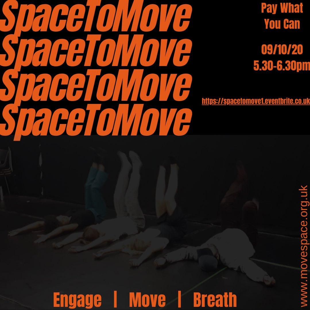 movespace123's tweet photo. Space to Move - monthly online workshops to movement practitioners nationally and internationally. Payable through PayPal on a Pay What You Can basis. Co-director Laura Dredger will lead first workshop on Friday 9th October 2020 5.30-6.30pm. #Pilates #movement #movespace https://t.co/s9eVeuCI1O