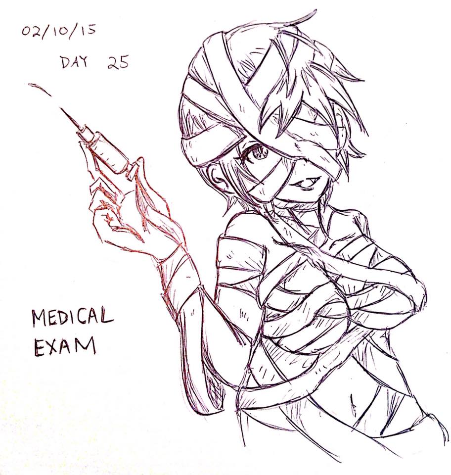 Day 25 #VOCALOID  #MEIKO  #Halloween2020 mummy meiko because it was my medical exam that day.The anatomy in the OG was pretty horrendous so glad I could fix it up. Also did some colour experimentation.im gonna do the og in the same post from now because i cbf.