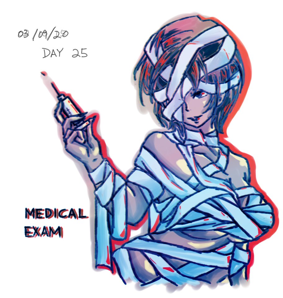 Day 25 #VOCALOID  #MEIKO  #Halloween2020 mummy meiko because it was my medical exam that day.The anatomy in the OG was pretty horrendous so glad I could fix it up. Also did some colour experimentation.im gonna do the og in the same post from now because i cbf.