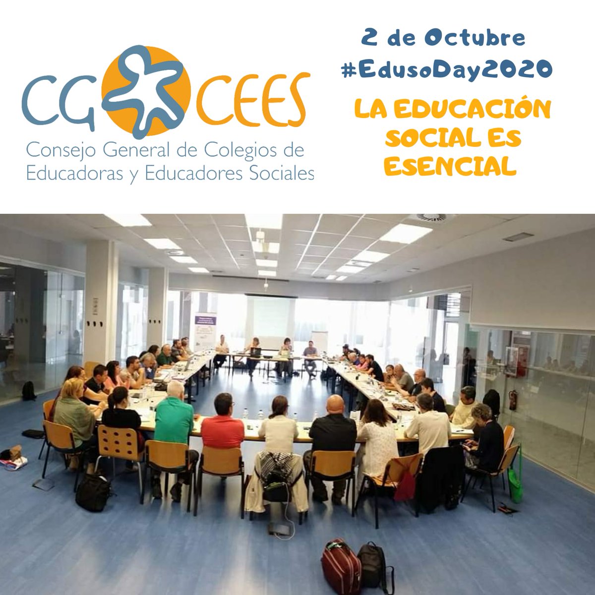 ¡Feliz día a todas/os las Educadoras/es Sociales! #EdusoDay2020 una jornada que nos va a servir para recordar que #LaEducacionSocialesESENCIAL