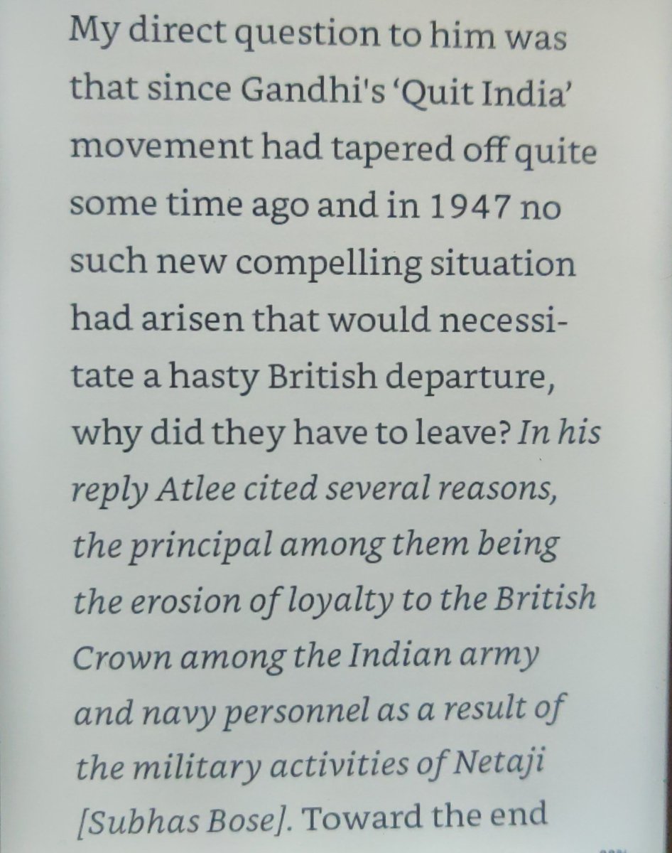 1. Getting India independence-Was it Gandhi that got us the independence?Clement Atlee, PM of Britain during the independence visited India 10 years after, when asked why he was in rush to leave India, here's his answer.Source-Glancey Jonathan, Nagaland