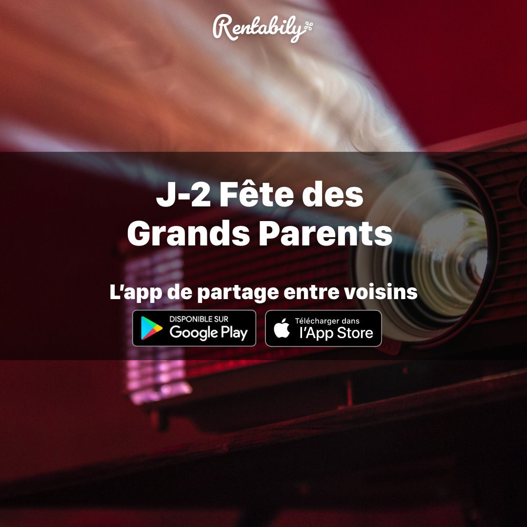 rentabily's tweet photo. #FêteDesGrandsParents le 4/10, A cette occasion pourquoi ne pas organiser une après-midi avec vos proches autour d’une projection de diapositives ?! vous n’avez plus le bon projecteur adapté, nous avons la solution 👉Téléchargez l’appli #Rentabily 
#Prêtez #Louez #Donnez https://t.co/WcSooE7ldW