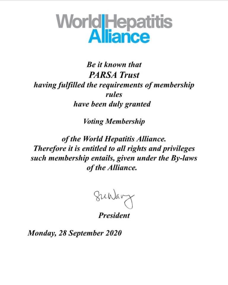 We at PARSA Trust are so delighted to join hands with @Hep_Alliance We hope this will go a long way in achieving our objective of #hepatitiselimination @ProjectECHO @HRSFAustralia @PSH_Office