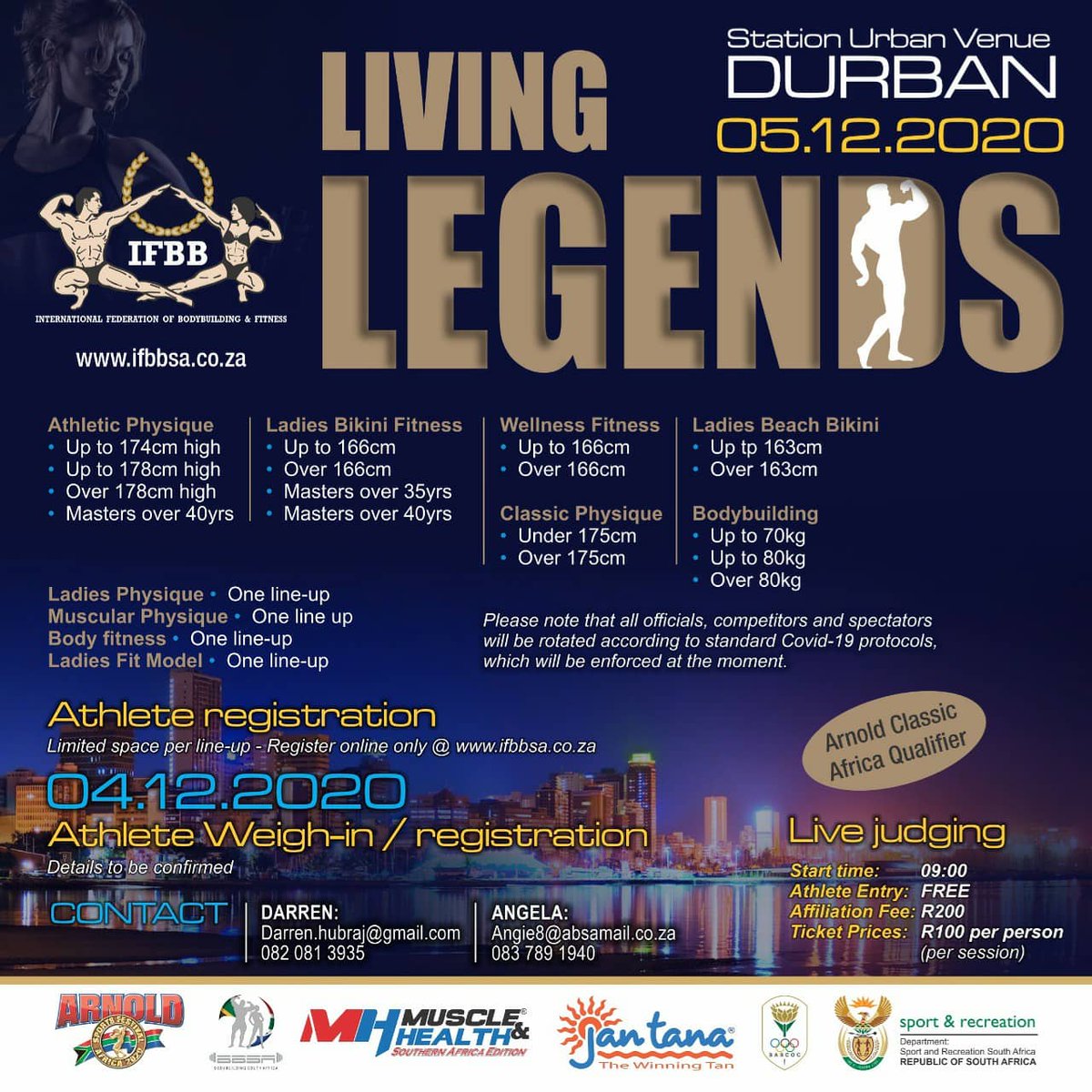 On line registration open for the three shows! CELEBRATION FESTIVAL.
Go to our webpage ifbbsa.co.za click on relevant show poster, and register.

Affiliation fee is also online, click on affiliation tab to pay!