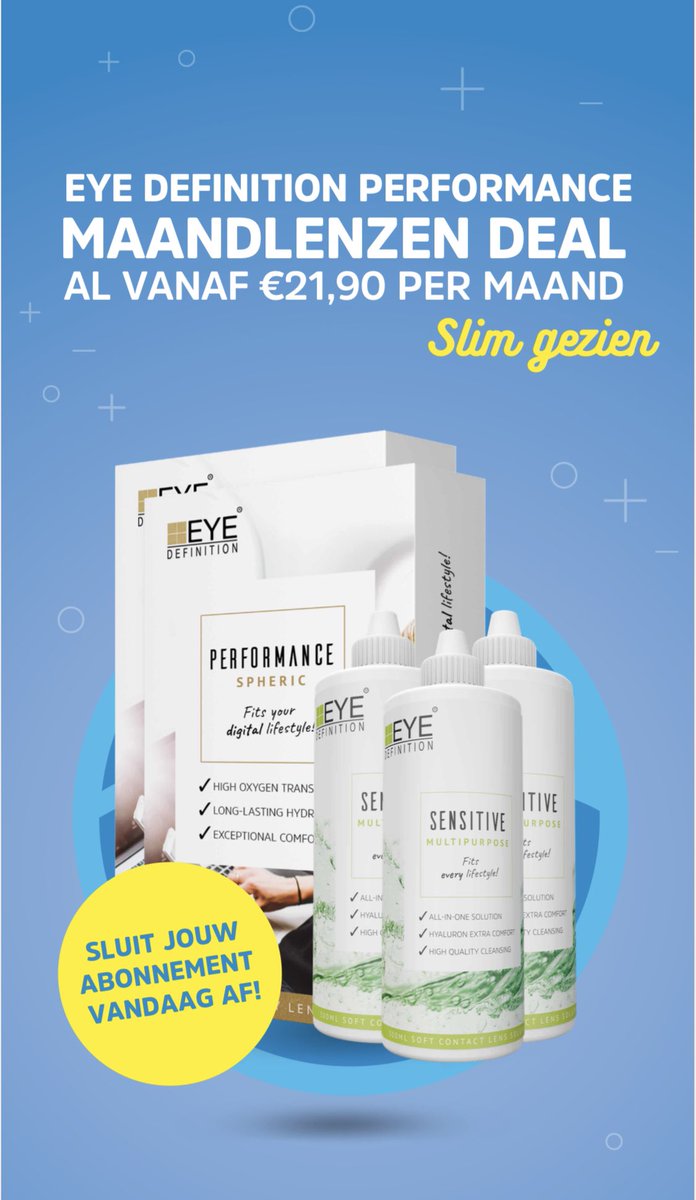 De beste #zachte contactlenzen inclusief controles en vloeistof al vanaf €21,90 per maand <a href="/TeelingOptiek/">Teeling Optiek</a> en <a href="/LensOnlineAdam/">LensOnlineAmsterdam</a> <a href="/LensOnlineBe/">LensOnline.be</a> 
Maak een afspraak voor het beste advies teeling.nl 020 6837232