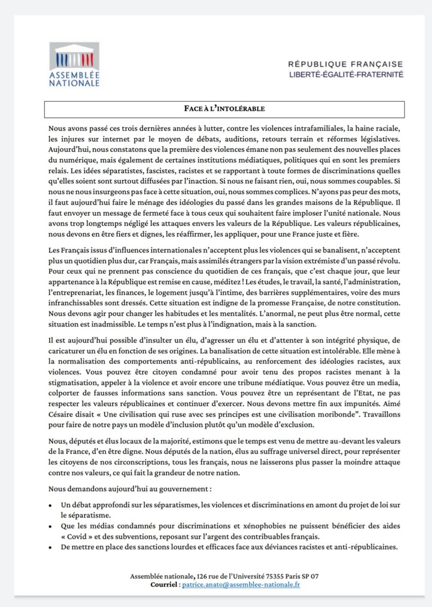 Patrice_Anato's tweet image. &quot;@ZemmourEric est un sale individu dans ses propos et je ne veux pas faire de pub à cet individu&quot; dixit @s_cluzel sur @Europe1. C&apos;est cette banalisation du racisme que dénonce notre tribune cosignée de 33 élus. Allons donc plus loin en sanctionnant aussi les médias responsables
