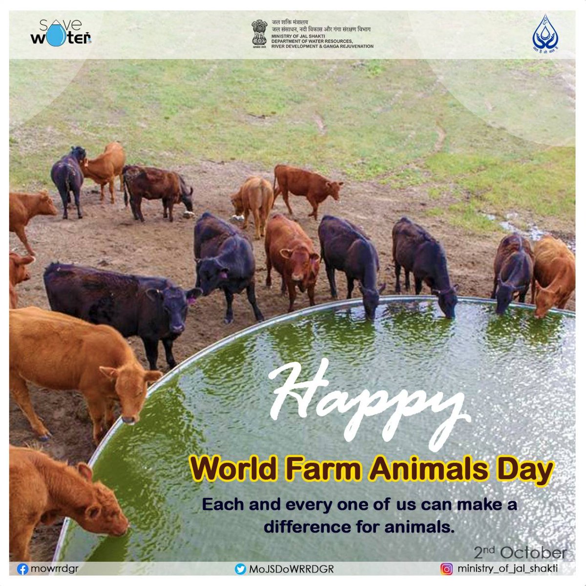 To make a difference in the lives of farm animals, rejuvenate the local water bodies in your area.
#WorldFarmAnimalsDay #FarmAnimal #Animal #AnimalDay #FarmAnimalsDay