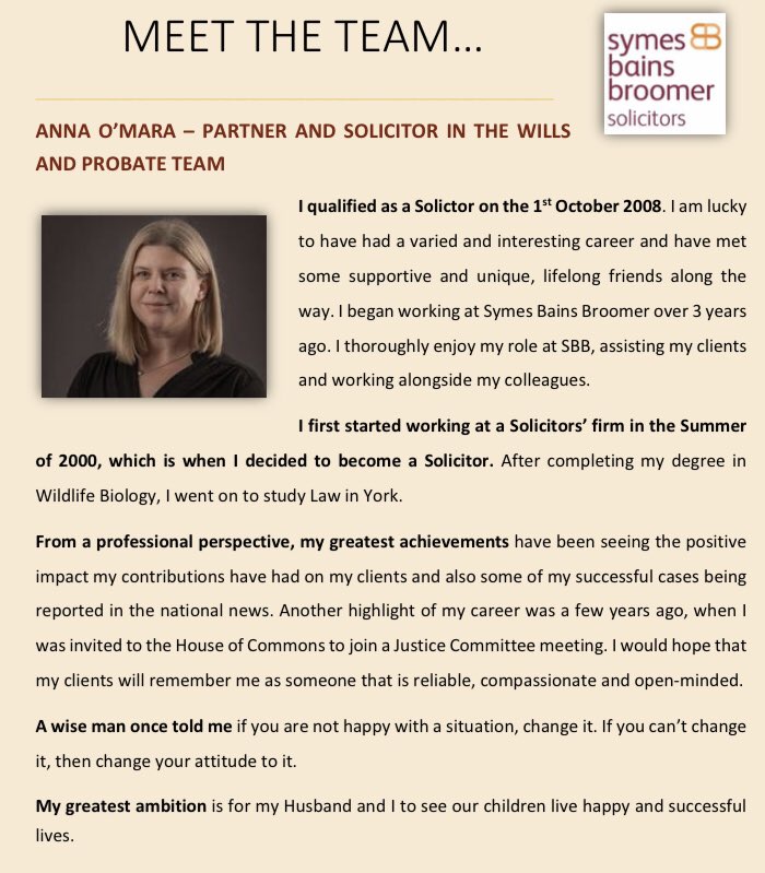 #MeetTheTeam #wills #probate #annaomara