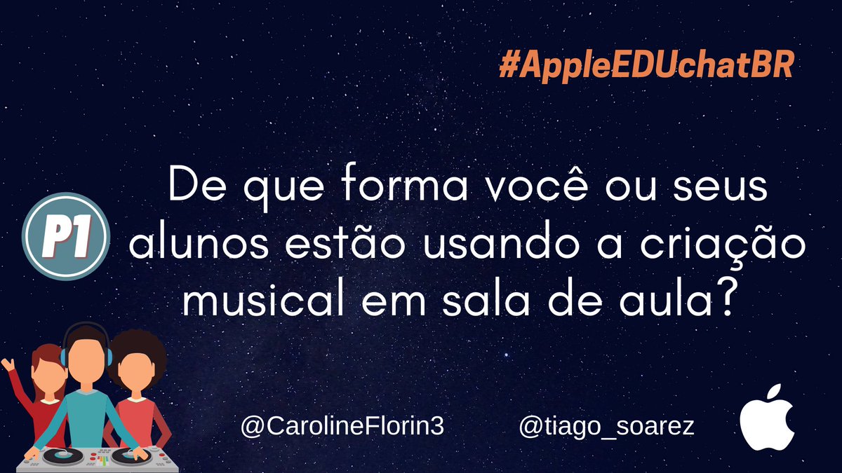 P1 - De que forma você ou seus alunos estão usando a criação musical em sala de aula? #AppleEDUchatBR