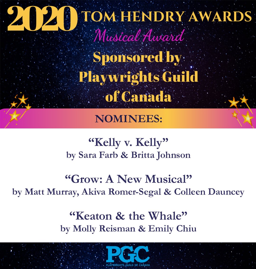 We are thrilled that <a href="/GrowMusical/">Grow 🌿🎵</a> has been nominated for the 2020 <a href="/PGuildCanada/">Playwrights Guild of Canada</a> Tom Hendry Musical Award alongside such incredible shows and creators! Congrats to our fellow nominees, and thanks to all the artists and organizations who have helped develop Grow to this point!