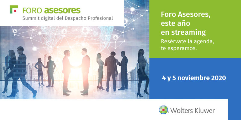 🗓 #SaveTheDate 

El próximo 4 y 5 de noviembre vuelve #ForoWK con una nueva edición en Streaming.

No te pierdas el evento de referencia del #DespachoProfesional en el que compartiremos con ponentes de primer nivel ideas de transformación para el sector.