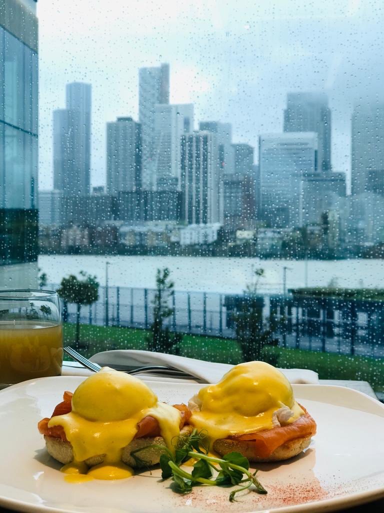 GlobyOuseph's tweet photo. @InterConTheO2 is open and we served our first ( new normal breakfast) , absolutely delicious πwell done #TeamICO2 https://t.co/OWMkJiAbD4