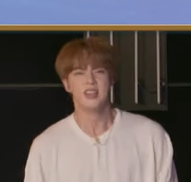 You can literally see Jin going from "Am I really going to do this? Do I have to?" > Resigns himself to it and laughs at what even is his life anymore, the things he does > Gears himself up and starts to get into character > Lights! Camera! Action!  @BTS_twt 