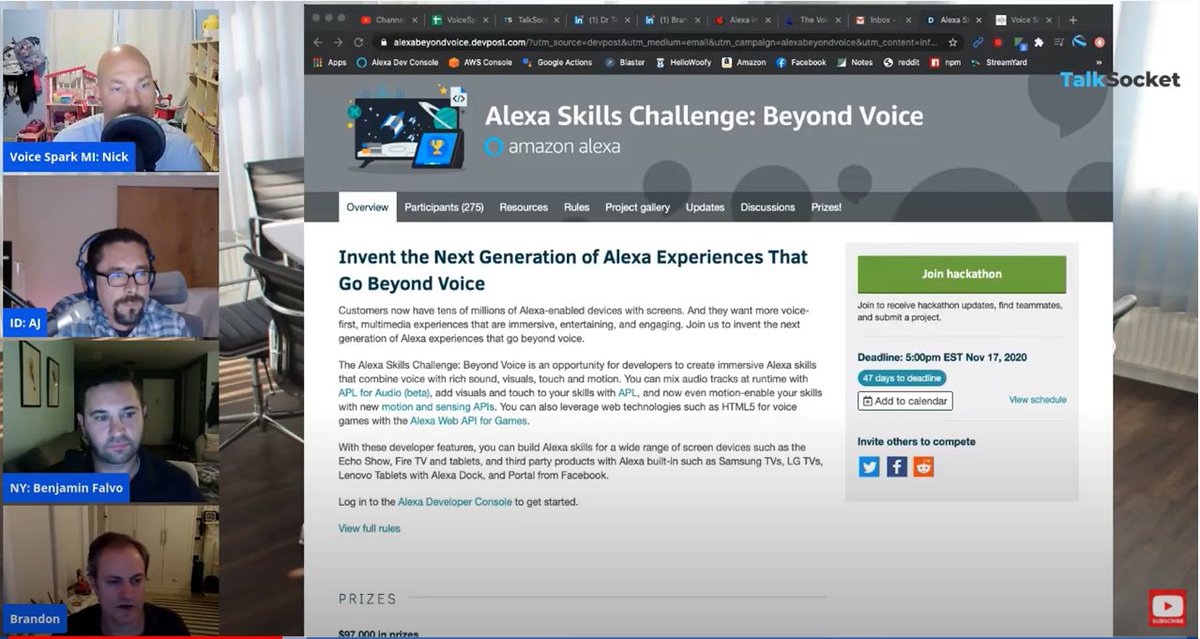 devpost's tweet image. Check out Devpost CEO &amp;amp; Founder @bkessler on VoiceSpark last night to talk about what Devpost is all about + the latest #AlexaSkillsChallenge

youtube.com/watch?v=E-cjf-…

Thanks @ASR_Podcast @benjaminfalvo @soundmasteraj for having us!

#dreambigbuildbig #inspiration #learnbuildwin