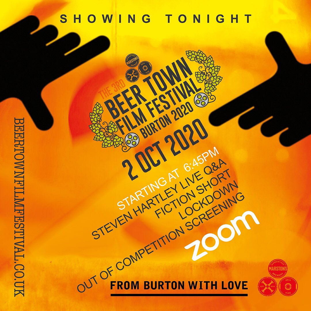 It’s the second day of our three days of Zoom events. Tonight we have a live Q&amp;A with @StevenPHartley followed by the second of our ‘Selected’ screening playlists.
 
For more information visit: beertownfilmfestival.co.uk/news/
 
#beertown #filmfestival #burton #burtonupontrent #filmmakers