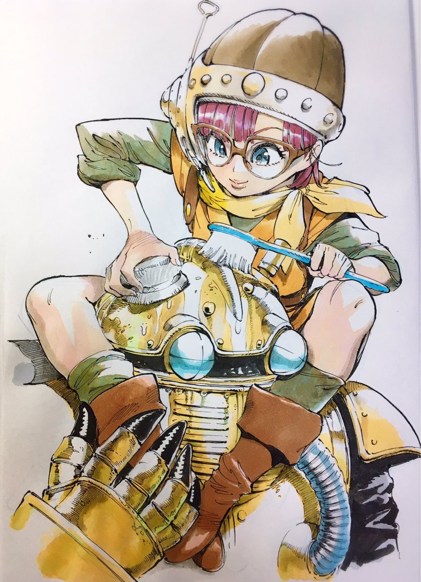 1girl glasses purple hair helmet short hair robot blue eyes  illustration images