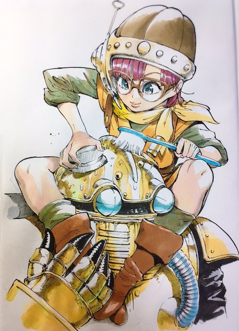 4年前じゆう帳にコピックで描いたルッカとロボ 
#メガネの日 