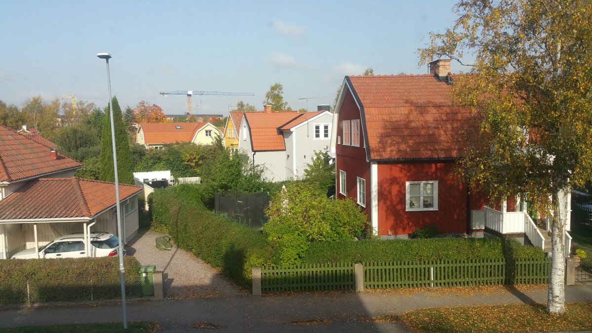 alexander_suh's tweet image. Wow, sunshine in October in Uppsala! (view from my home office)

We put the #UppTransposon2020 meeting series into the Swedish fall season on purpose, and now this: Good weather..

Looking forward to another day of exciting #transposon &amp;amp; #retrovirus research, followed by e-beers.
