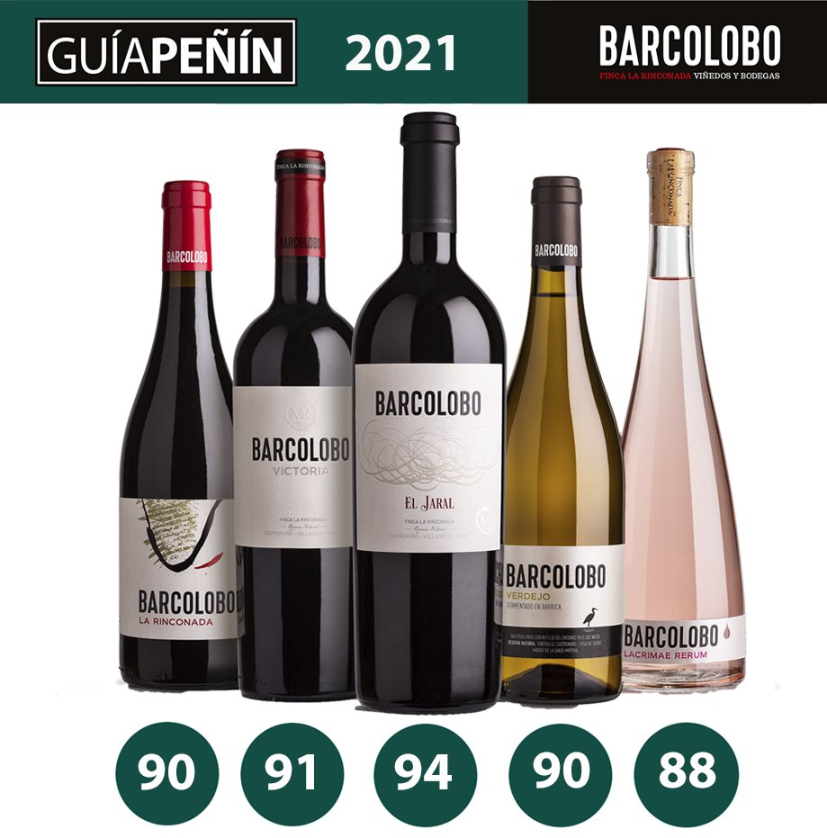 ¡Nueva Guía Peñín 2021!
Y con ella, nuevos premios y menciones para nuestros vinos BARCOLOBO 🍷
Orgullosos de seguir formando parte del manual de los vinos españoles 😉