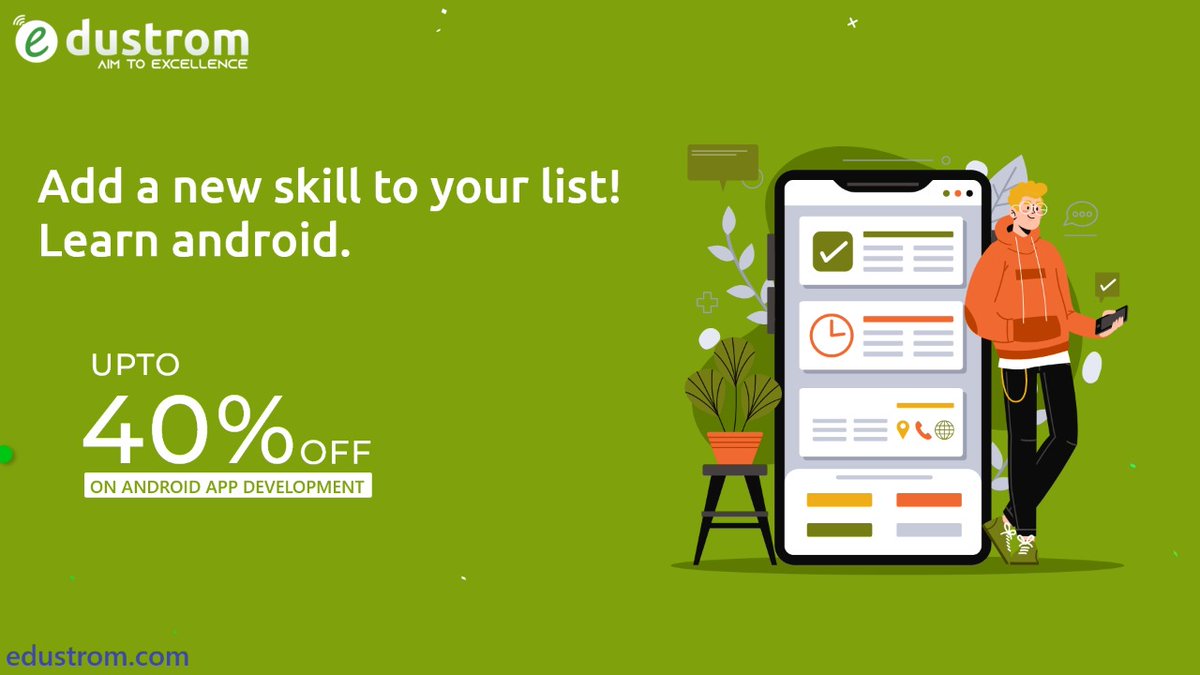 edustrom's tweet image. Learn Android Development and get free lifetime access on Java and Web Designing Video Tutorials! bit.ly/3jdWD5A
#onlineandroiddevelopment  #androiddevelopmentcourse