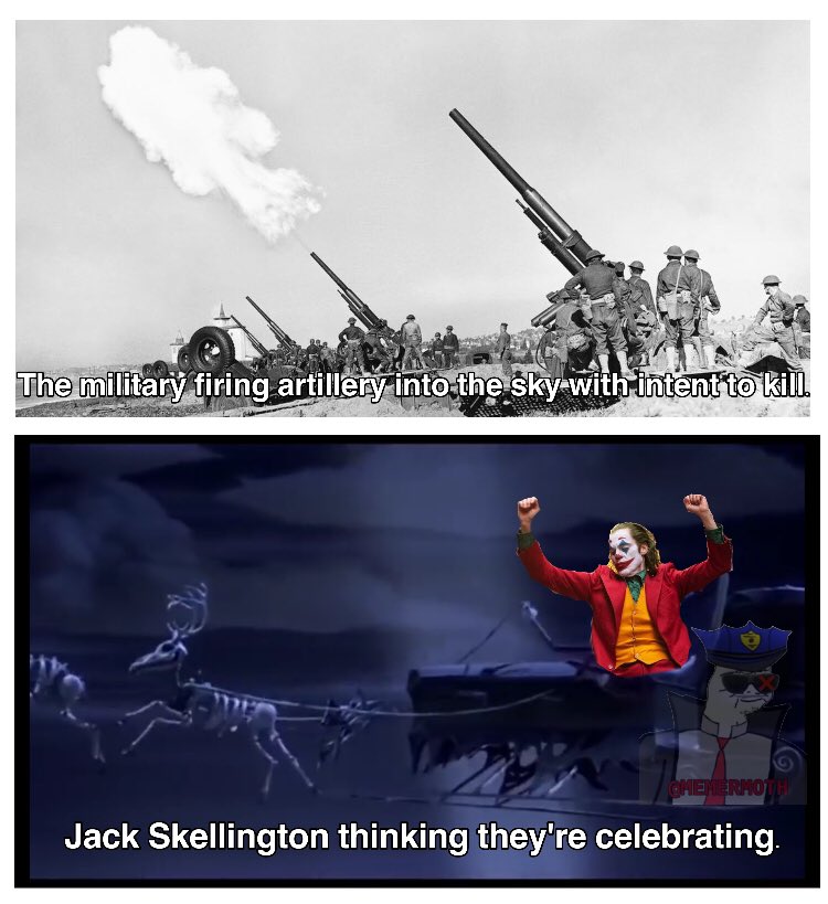 MemerMoth's tweet photo. Remember that scene from Nightmare before Christmas when the Military shot down Jack? https://t.co/XvoKwd9aEk