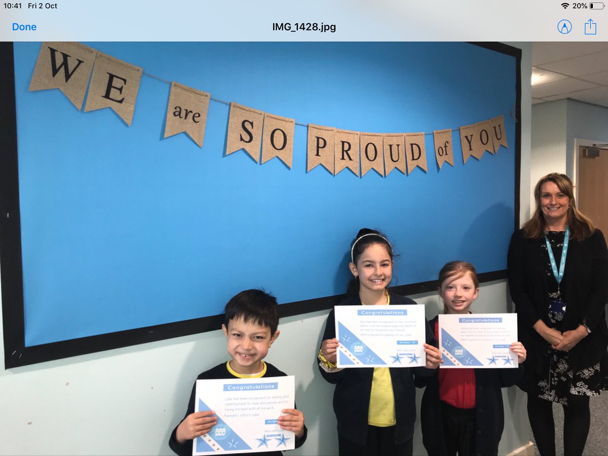Y4Kew's tweet photo. This week in 4W we are celebrating these fantastic pupils. Well done to all three of you😄😄👍 https://t.co/kOfo8NES3j